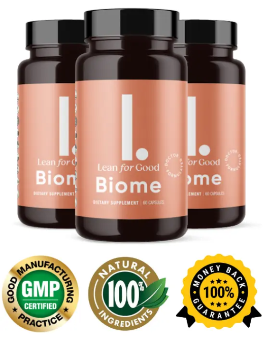 LeanBiome probiotic supplement bottle for gut health and natural weight management support